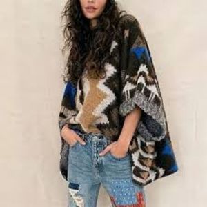 Free People Timber Trail Poncho. Medium